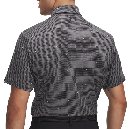 Under Armour Playoff 3.0 Printed Golf Polo Shirt - Castlerock/Black