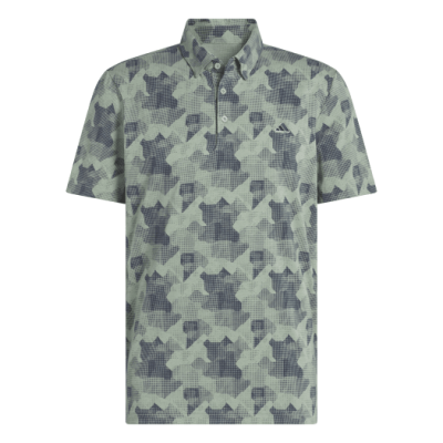 Adidas Golf Go-To Print Shirt - Silver Green/Collegiate Navy