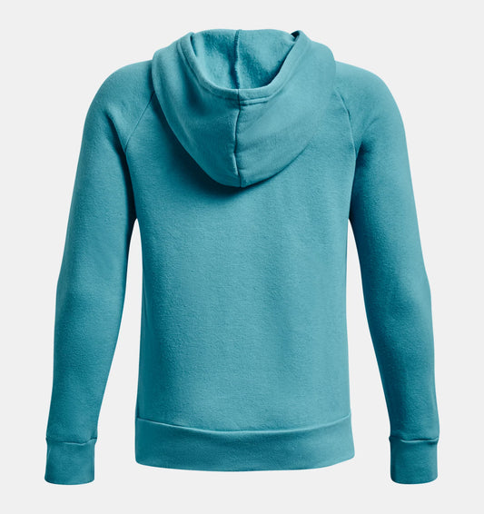 UA Rival Fleece Big Logo Hoodie - Glacier Blue / Onyx White