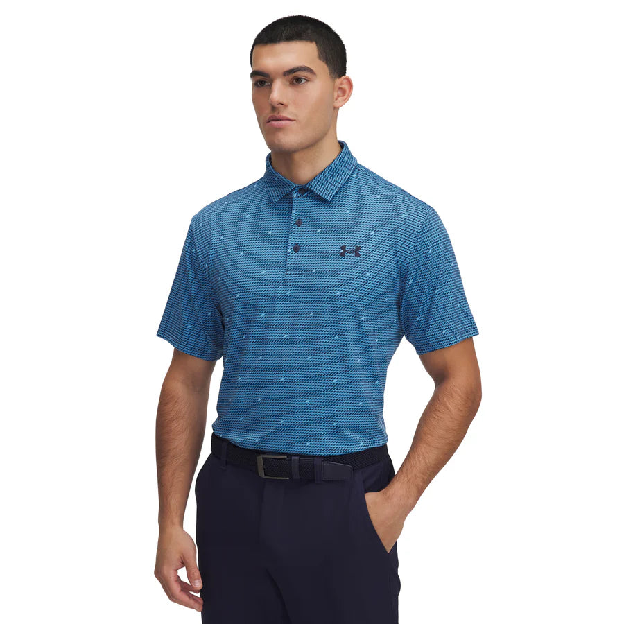 Under Armour Golf Playoff 3.0 Printed Shirt - Ether Blue/Stream