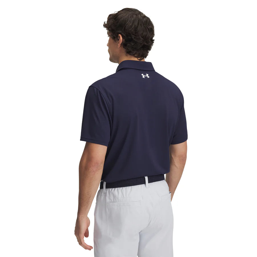 Under Armour Golf T2G Pique Shirt - Midnight Navy/White