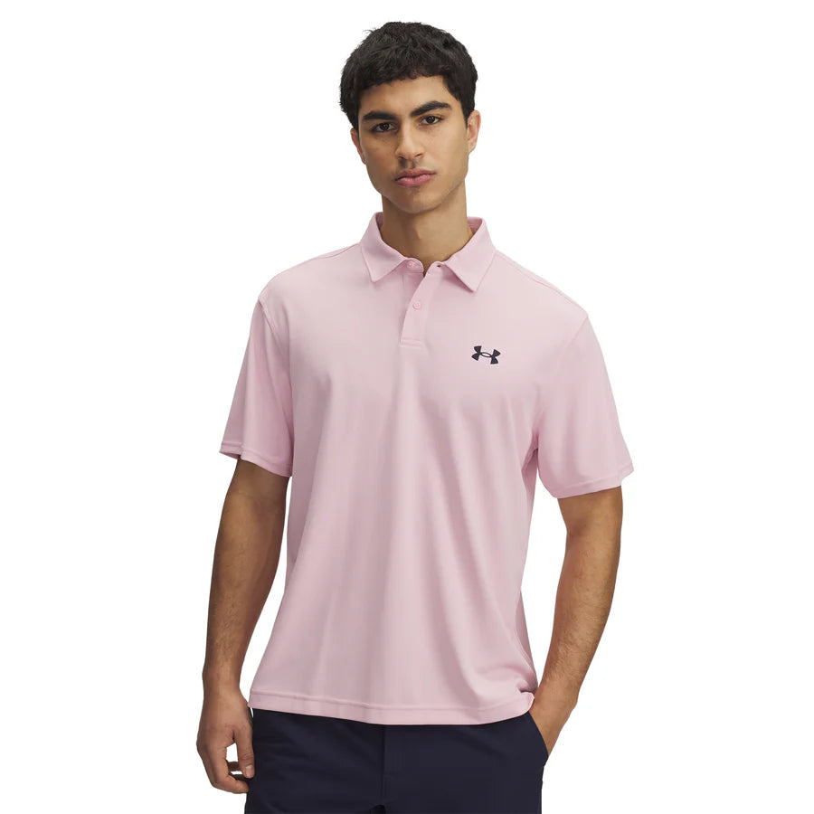 Under Armour Golf T2G Pique Shirt - Prime Pink/Midnight Navy