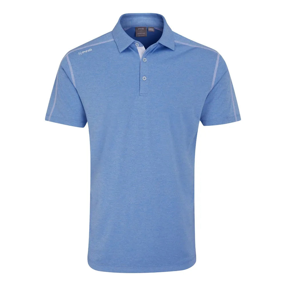 Ping Fynn Heathered Polo Shirt - Cornflower Blue Marl
