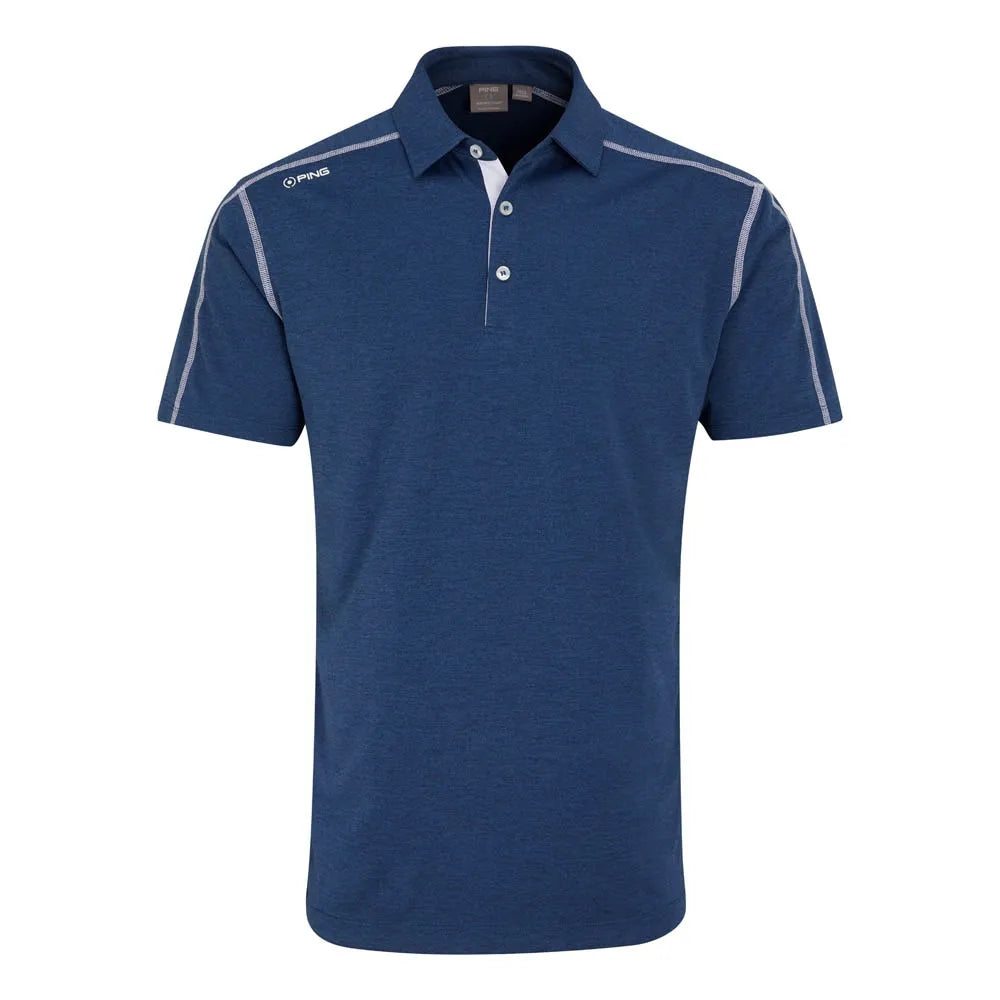 Ping Fynn Men's Heathered Polo Shirt - Navy Marl