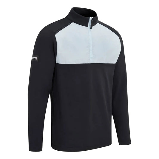 PING Keeton Men's Half Zip Fleece - Black/Pearl Grey