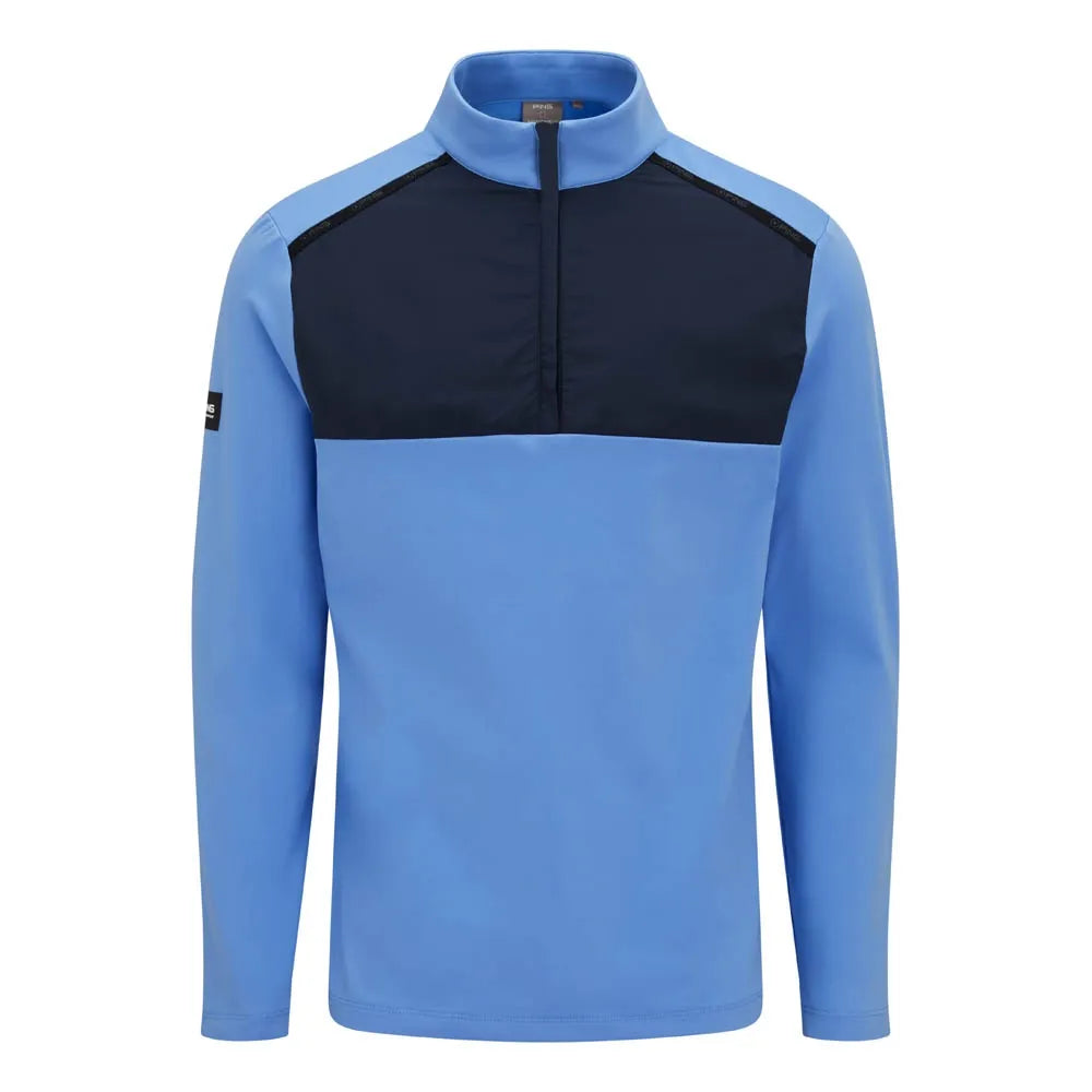 PING Keeton Men's Half Zip Fleece - Cornflower Blue/Navy