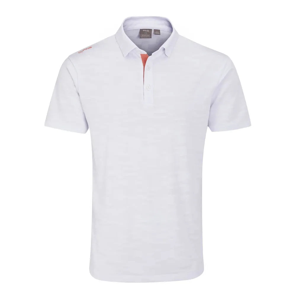 PING Kenan Men's Textured Polo Shirt - White