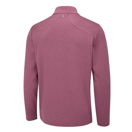 PING Ramsey Men's Half Zip Ribbed Fleece - Beet Red Marl