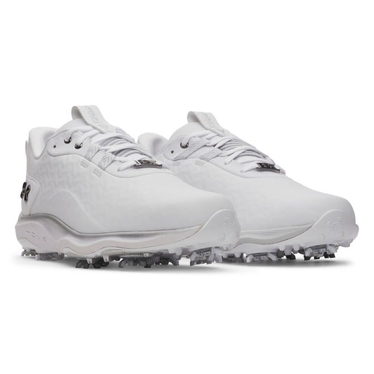 Under Armour Drive Pro Clone Golf Shoes - White/White/Metallic Gunmetal