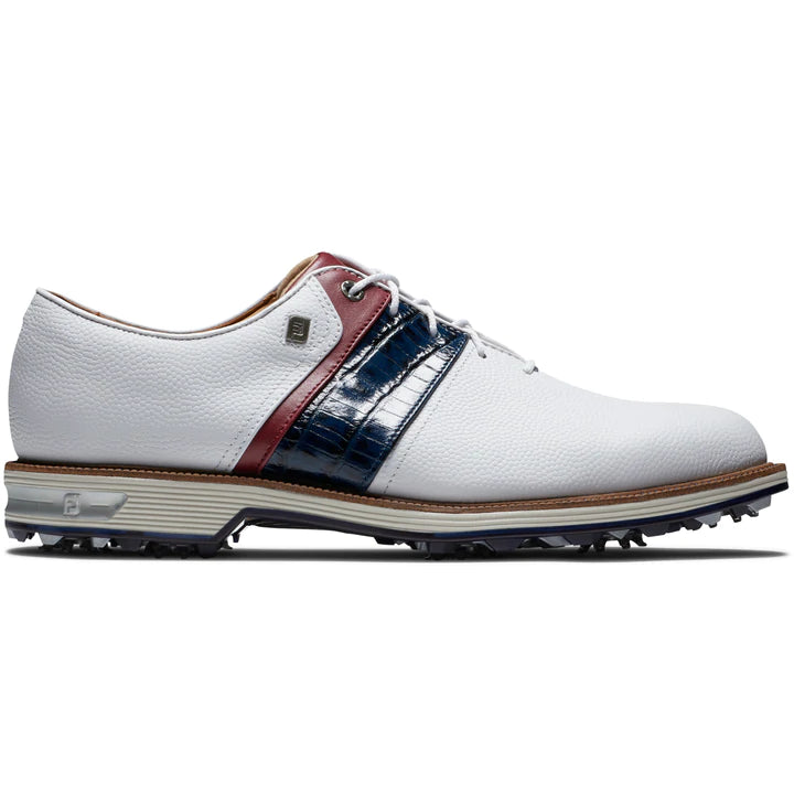 FootJoy Premiere Series Packard Golf Shoes White/Navy/Red – Total