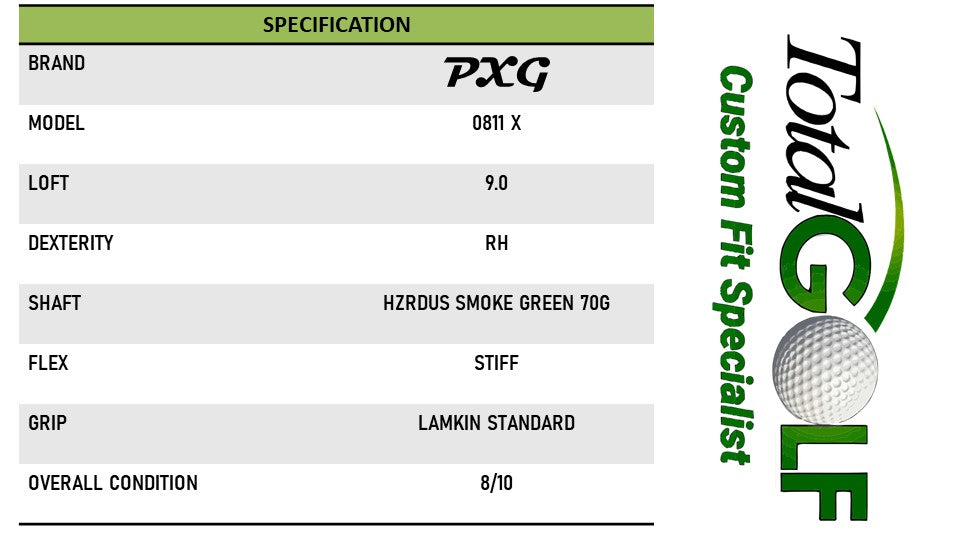 PXG 0811 X GEN 2 Driver 9.0 Hzrdus Smoke Green 70g Stiff Right Hand