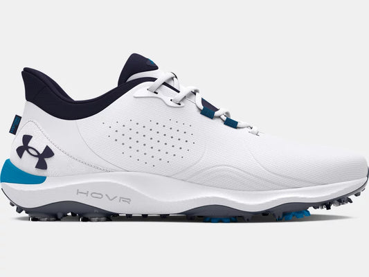 UA Drive Pro Wide Golf Shoes - White/Blue