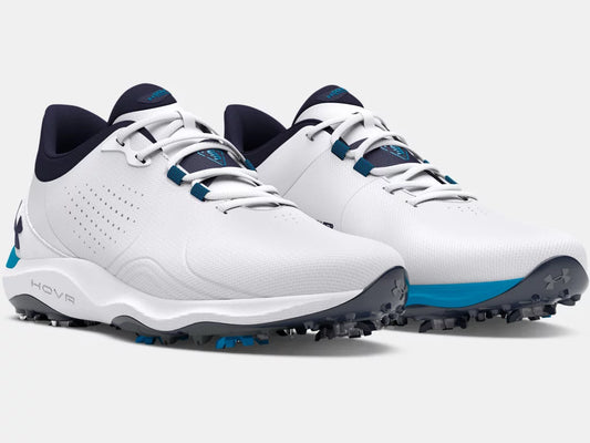 UA Drive Pro Wide Golf Shoes - White/Blue