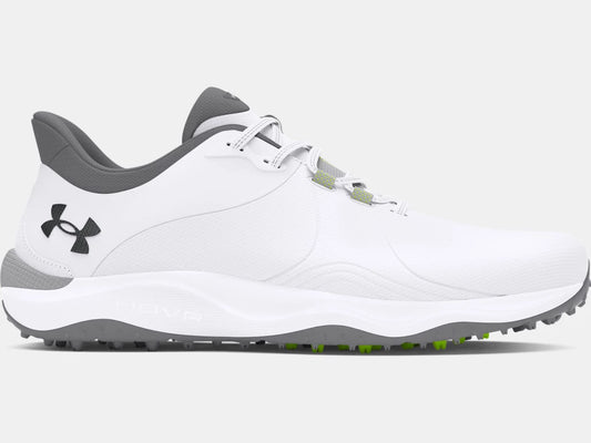 UA Drive Pro Spikeless Wide Golf Shoes - White