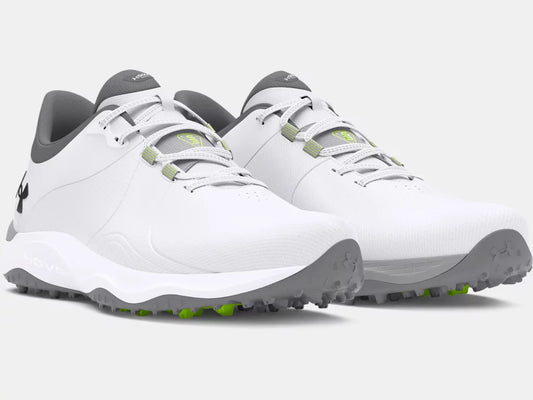 UA Drive Pro Spikeless Wide Golf Shoes - White