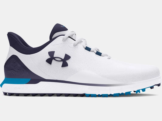 UA Drive Fade Spikeless Golf Shoes - White/Blue