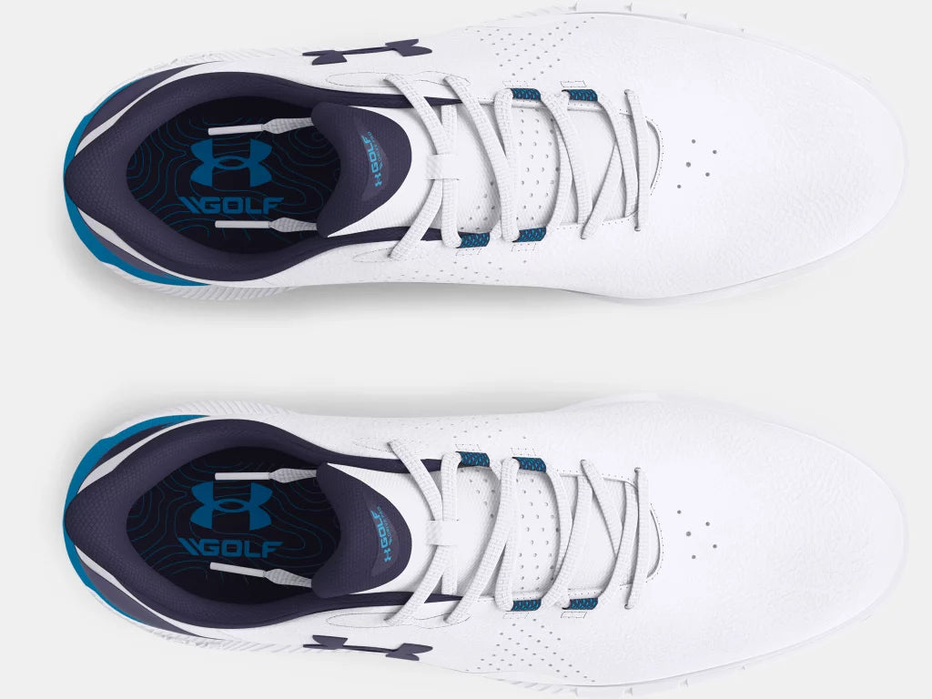 UA Drive Fade Spikeless Golf Shoes - White/Blue