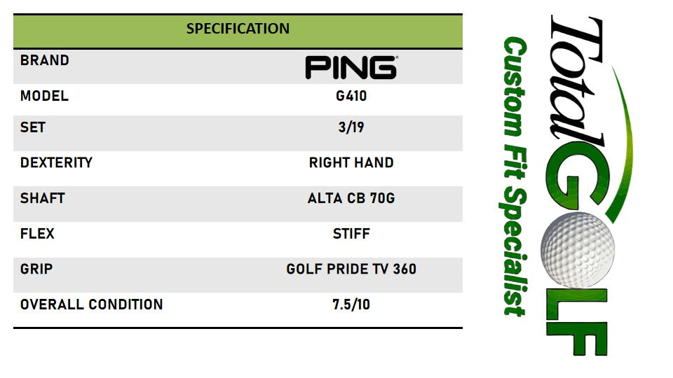 Ping G410 3/19 Hybrid Alta CB 70g Stiff Right Hand - Used