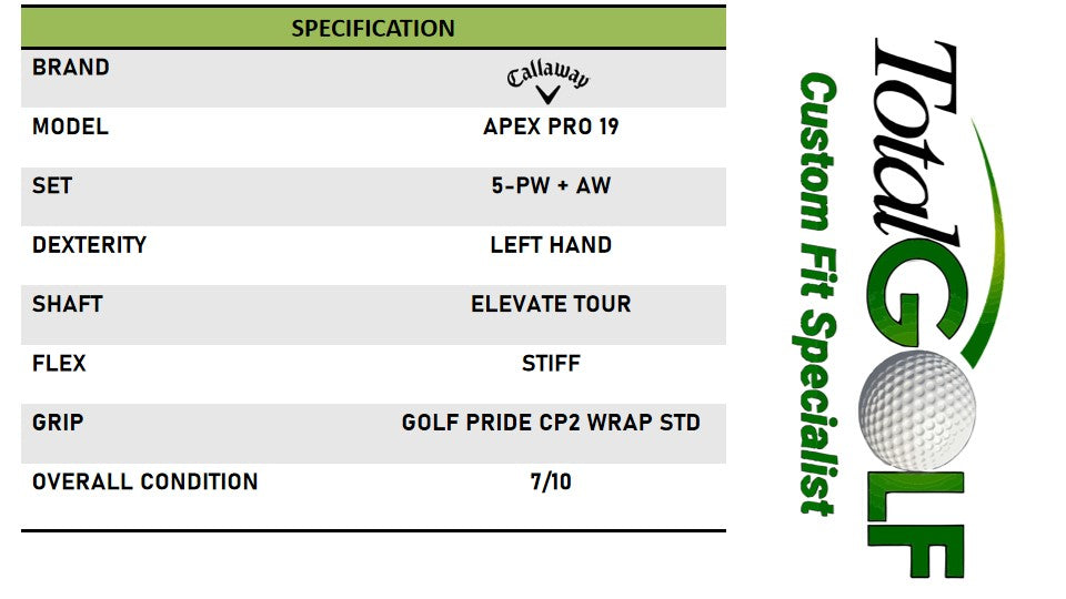 Callaway Apex Pro 19 5-GW Elevate Tour Stiff Left Hand - Used