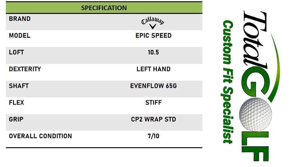 Callaway Epic Speed 10.5 Evenflow 65g Stiff Left Hand - Used