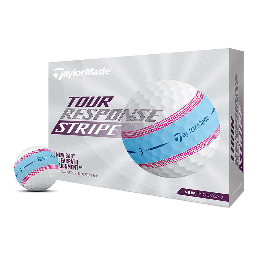 Taylormade Tour Response Stripe Golf Balls - Blue/Pink