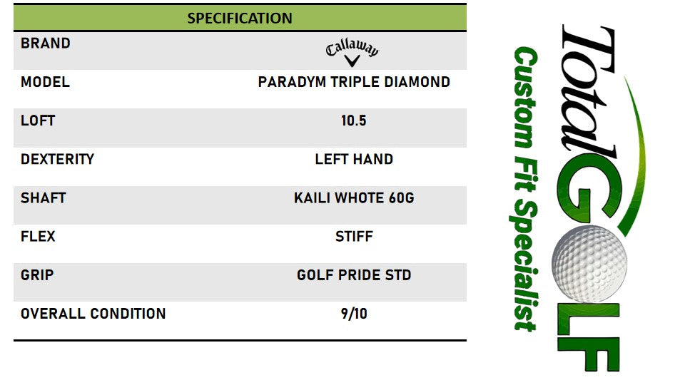 Callaway Paradym TD 10.5 Kaili White 60G Stiff Left Hand - Used