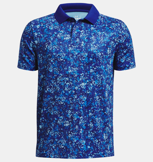 UA Performance Floral Speckle Polo - Royal / Breaker Blue