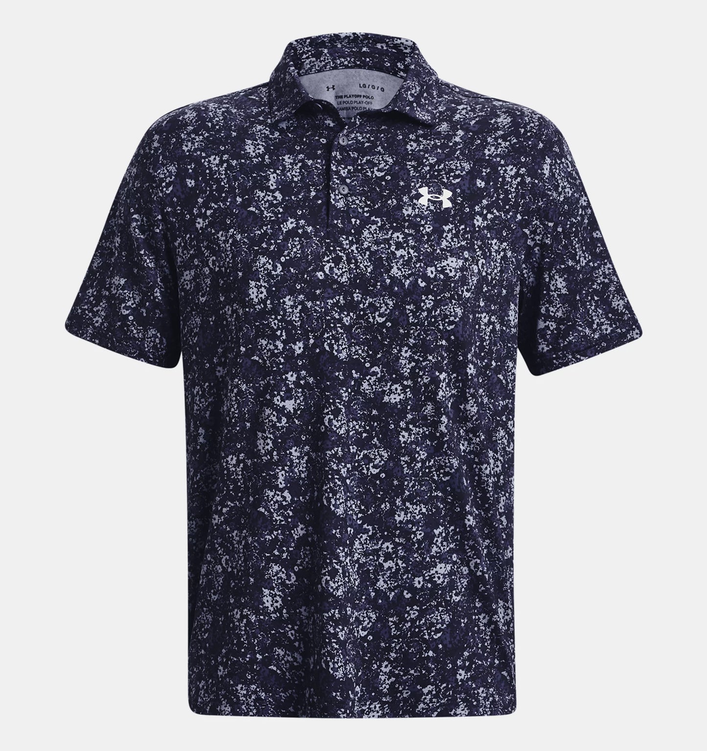 UA Playoff 3.0 Printed Polo Midnight Navy / Halo Gray