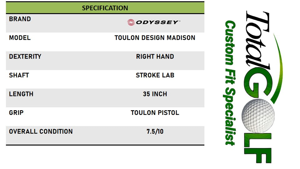 Odyssey Toulon Design Madison Putter 35" Stroke Lab Right Hand - USED