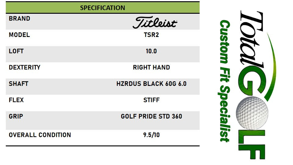 Titleist TSR2 10 Degree Hzrdus Black 6.0 60G Right Hand - USED
