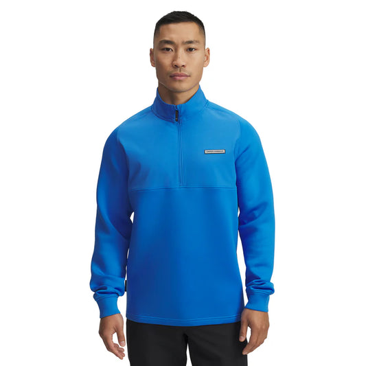Under Armour Golf Drive Pro Hybrid 1/4 Zip Midlayer - Blue Atlantis