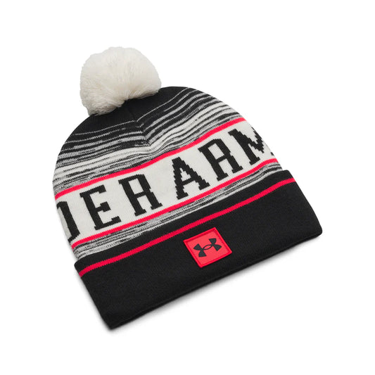 Under Armour Halftime Pom Beanie Stone/Racer Red/Black