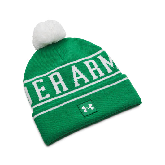 Under Armour Halftime Pom Beanie - Team Kelly Green/White