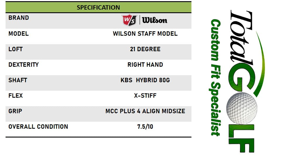 Wilson Staff Model 21 Degree Utility Iron KBS 80G X-Stiff Right Hand - Used