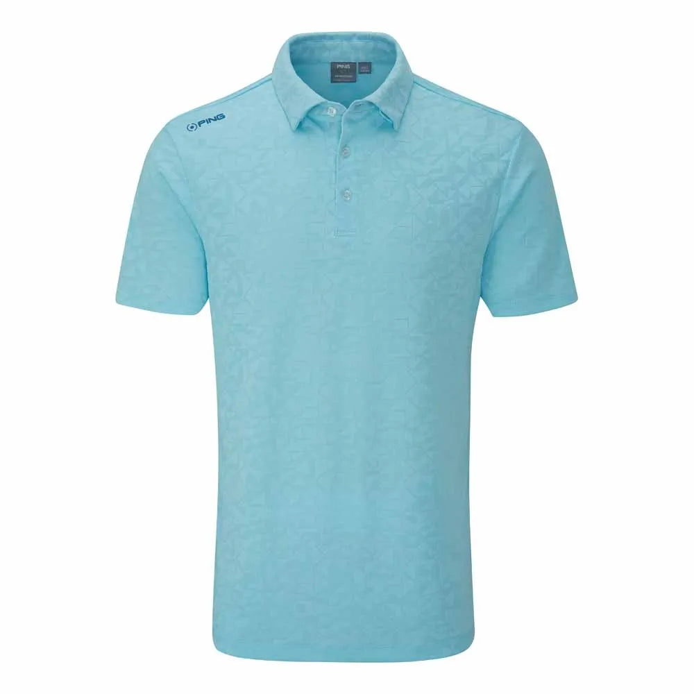 Ping Geo Camo Men's Polo Shirt - Crystal Blue