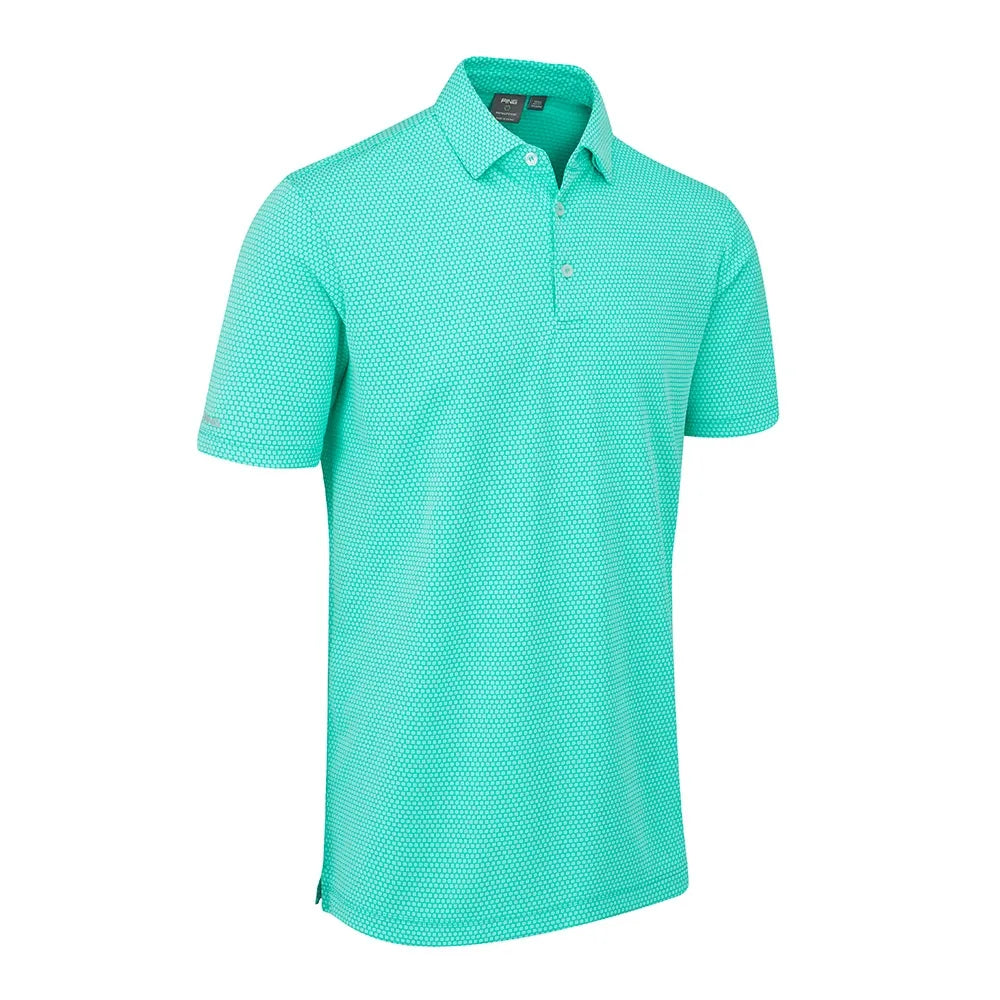 Ping Halcyon Men's Honeycomb Polo Shirt - Aruba Blue Multi