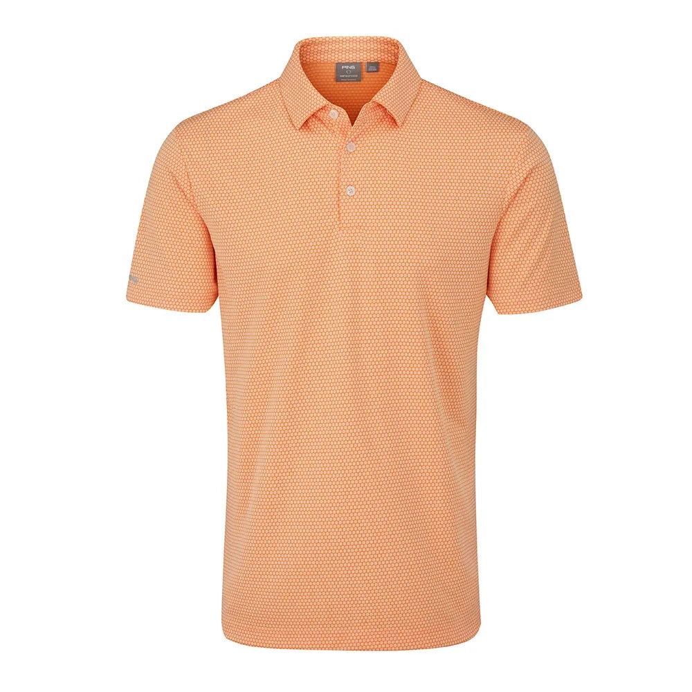 Ping Halcyon Men's Honeycomb Polo Shirt - Tangerine Multi