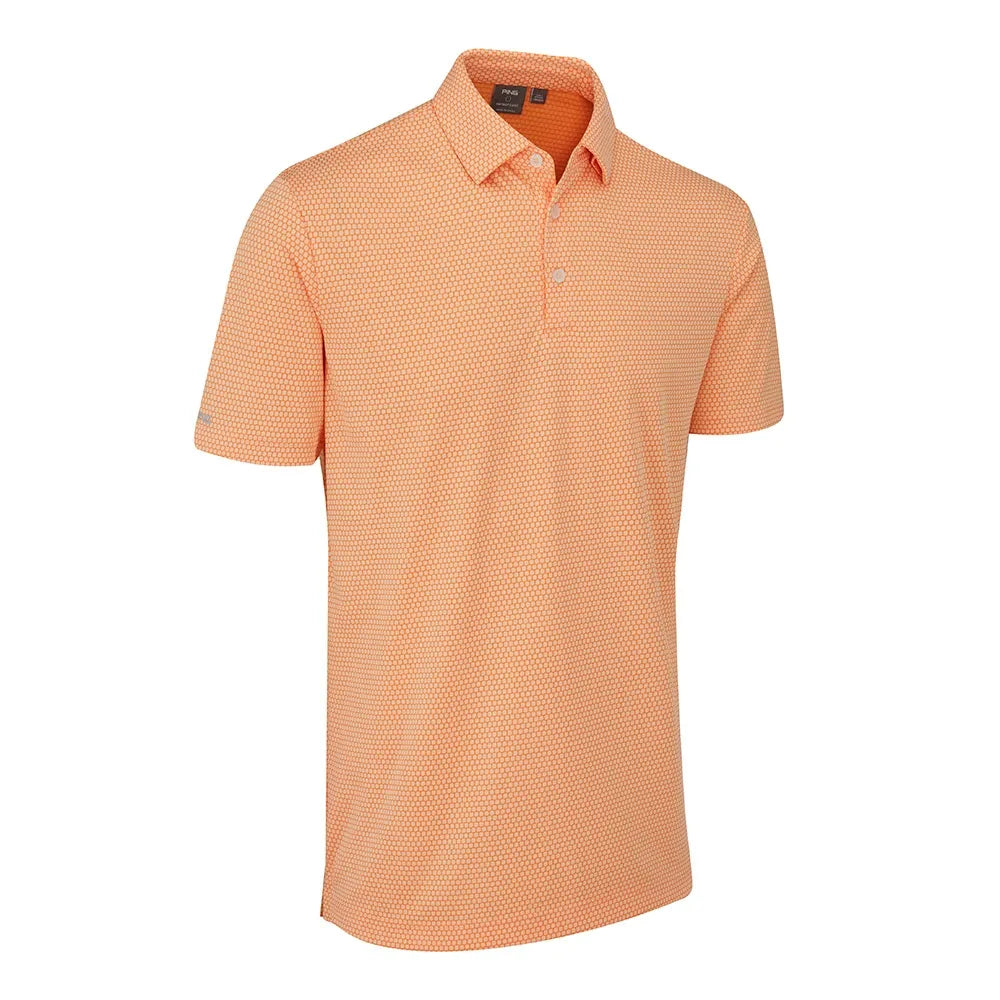 Ping Halcyon Men's Honeycomb Polo Shirt - Tangerine Multi