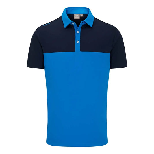 Ping Bodi Men's Colour Block Polo Shirt - Blue/Navy