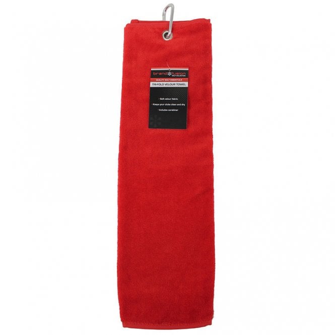 Brand Fusion Tri-Fold Velour Towel RED