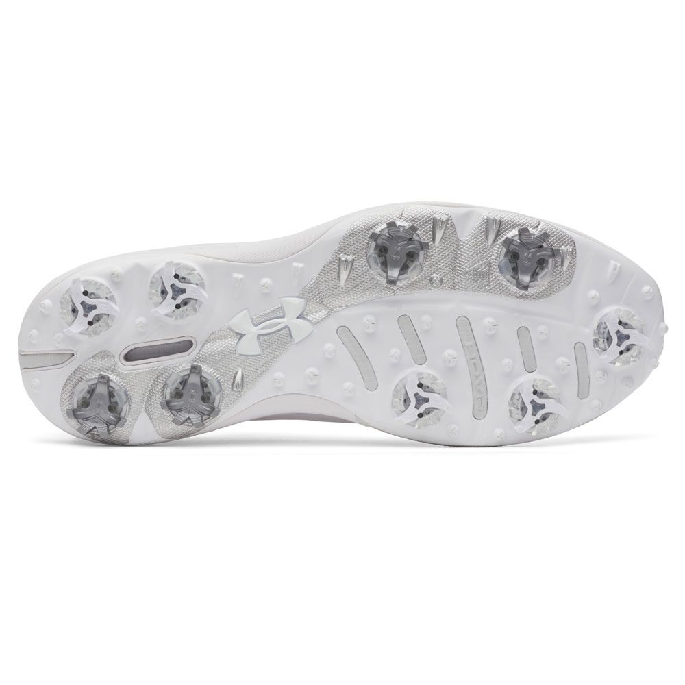 Under Armour Drive Pro Clone Golf Shoes - White/White/Metallic Gunmetal