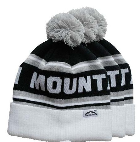 Sun Mountain Bobble Hat - Black/Grey/White