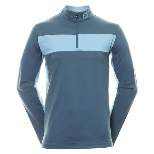 FootJoy Engineered Chest Stripe Chill Out Pullover Blue/Dusk Blue