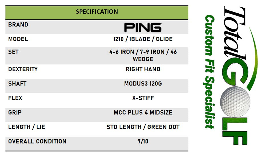 Ping i210 4-6-IBlade 7-9-Glide 46-Combo Set Modus X-  USED