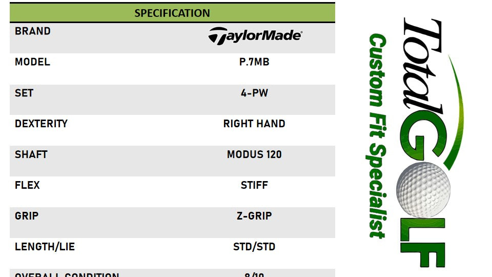 Taylormade P.7MB Irons 4-PW Modus 120 Stiff - Ex-Demo