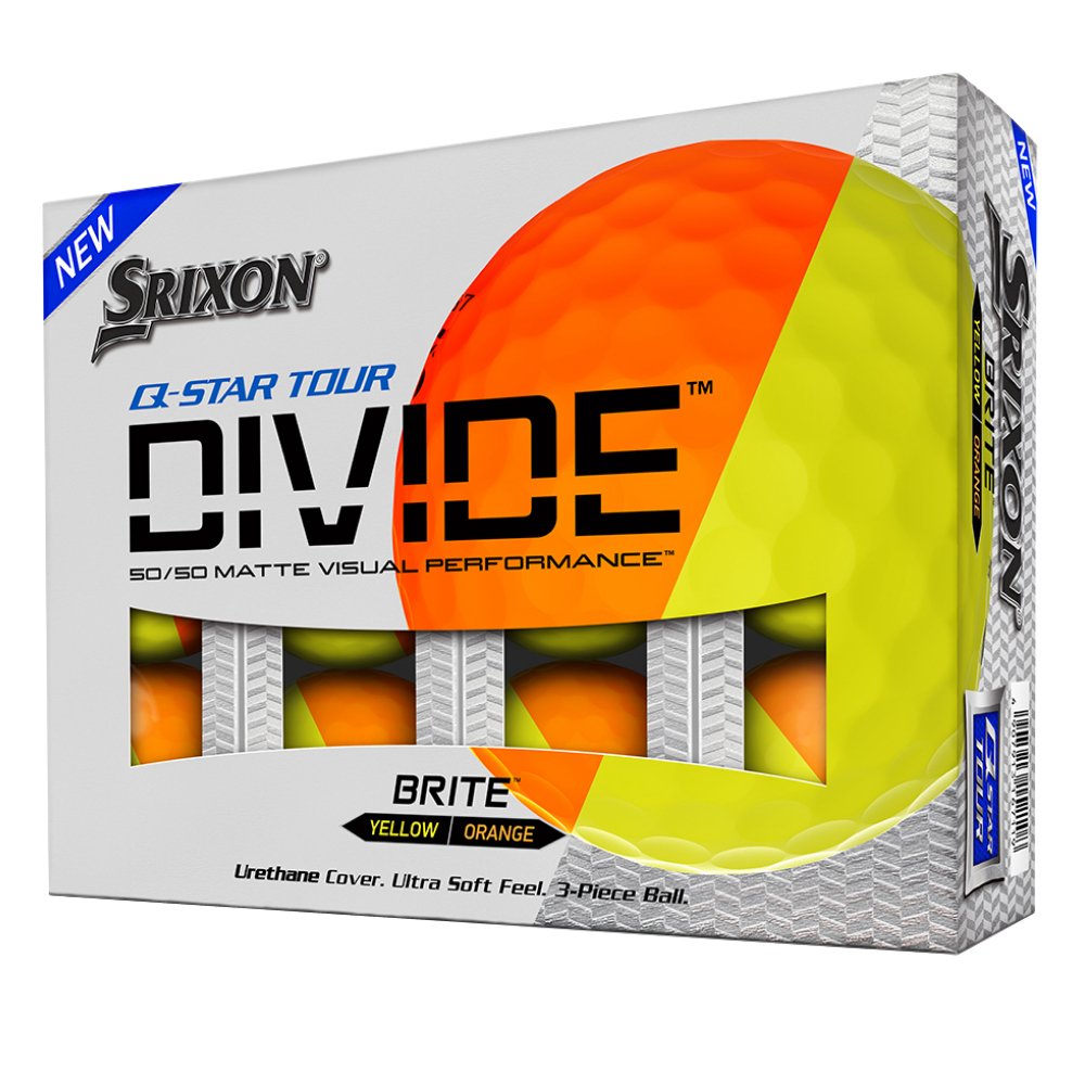 Srixon Q-STAR DIVIDE Tour Golf Balls Yellow/Orange 12Pk