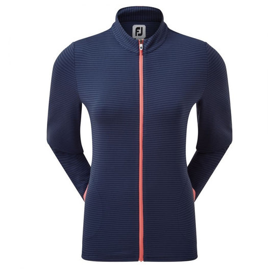 FootJoy Ladies Jersey Tonal Full Zip Golf Jacket Navy/Coral