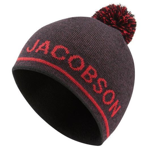Oscar Jacobson Monroe Bobble Hat Plum/Red