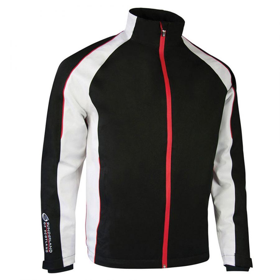 Sunderland Mens Waterproof Vancouver Pro Golf Jacket Black/White/Red