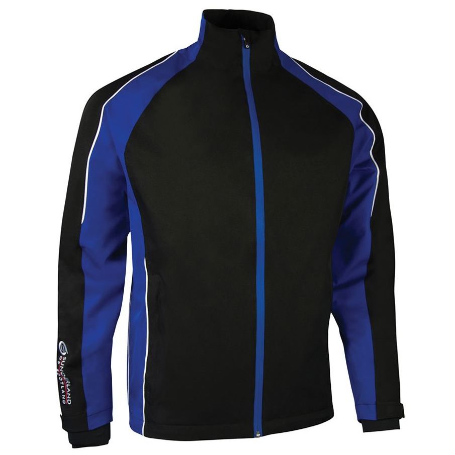 Sunderland Mens Waterproof Vancouver Pro Golf Jacket Black/Blue/White